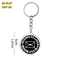 Porte-clés en acrylique Friends to Lovers Book Club, breloque de sac et accessoire de porte-clés sur le thème des tropes romantiques, design transparent double face