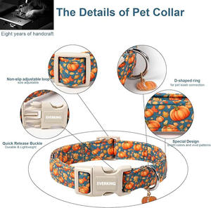 머리카락을 문지르 지 않는 부드러운 안감은 오랫동안 애완 동물을 편안하게 만듭니다. 할로윈 애완 동물 목걸이 맞춤 개 목걸이 - Product Image 2