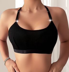 Sujetador estilo chaleco europeo y americano con cuello halter, nuevo producto 2026, color liso, transpirable, para mujer - Product Image 6
