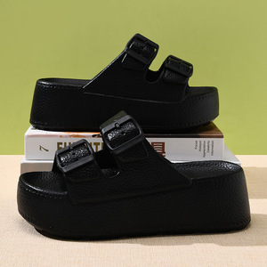Sandales compensées d'été en EVA pour femme Guru, beige, à semelle épaisse, respirantes, antidérapantes, à larges brides, pour l'extérieur - Product Image 2