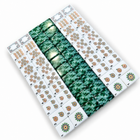 Jeu de Mahjong américain 166 tuiles en acrylique vert marbré pixelisé effet jade à 4 couches, motif floral, OEM