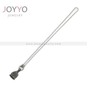 Grosir desain pabrik profesional Punk antik mode Pria kalung liontin baja tahan karat liontin sayap bulu malaikat - Product Image 4