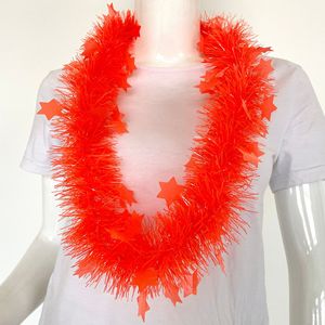 Venta al por mayor de fábrica: Guirnalda de cinco estrellas de plástico fluorescente personalizada con temática neón, anillo de cuello para fiesta de carnaval, bola. - Product Image 3