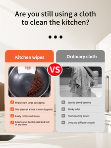 Lingettes humides jetables personnalisées pour l'hygiène domestique, le <span class=keywords><strong>nettoyage</strong></span> <span class=keywords><strong>de</strong></span> la cuisine et la table, vente en gros - Product Image 2