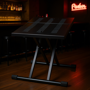 Table de DJ portable à hauteur réglable avec base double en X et plateau métallique pour bar - Product Image 2