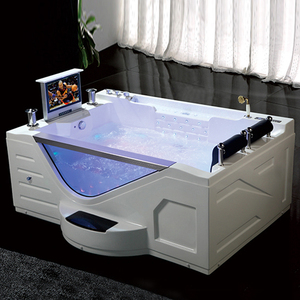 Moderna Bañera de Hidromasaje Independiente de Diseño Japonés con Jets de Aire, Diseño Rectangular de Vidrio para Villas con Accesorio de Drenaje - Product Image 5