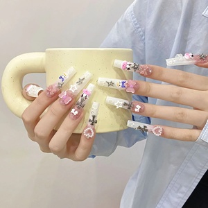 Uñas Postizas <span class=keywords><strong>de</strong></span> Alta Calidad, 10 Piezas, Lujosas con Pedrería Multicolor, Precio <span class=keywords><strong>de</strong></span> Fábrica al por Mayor - Product Image 3
