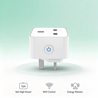 Stop Kontak Pintar Standar Inggris Value Choice 16A WiFi 2.4GHz Tuya Smart Life dengan Pengukur Daya 3680W untuk Penggunaan Rumah dan Kantor