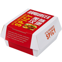 Personalizable Desechable Blanco Corrugado Hamburguesa Para Llevar Caja de Hamburguesa Laminación Mate Relieve Plegable Carpeta Tipo de Embalaje
