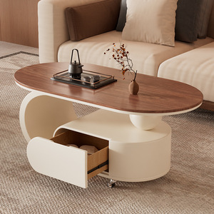 Juego de <span class=keywords><strong>Mesa</strong></span> de Centro Moderna para Sala de Estar con Almacenamiento, Estilo Crema, <span class=keywords><strong>Decorativa</strong></span>, de <span class=keywords><strong>Alta</strong></span> Calidad para el Hogar - Product Image 4
