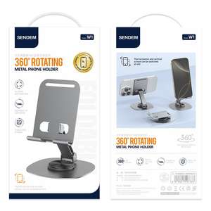 <span class=keywords><strong>W1</strong></span> Soporte ajustable para tableta de aleación de aluminio de 360 grados Soporte giratorio para teléfono móvil Montaje interior para varios tamaños de móvil - Product Image 2