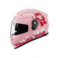 Casque de sécurité ABS d'équitation Casque intégral moto enfants Casque Double miroir Berry Bear 3C DOT Casque