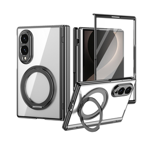 Funda transparente plegable con película protectora, soporte giratorio de aleación 360°, <span class=keywords><strong>carga</strong></span> inalámbrica magnética N52, resistente al agua y a los golpes. - Product Image 1