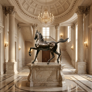 Estatua de Caballo Andaluz de Bronce Personalizada - Fundición a la Cera Perdida a Medida con Pátina Antigua Aplicada a Mano, Escultura de Bronce - Product Image 4