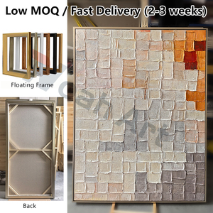 Grande <span class=keywords><strong>Peinture</strong></span> Murale <span class=keywords><strong>Abstraite</strong></span> Minimaliste Wabi Sabi en Plâtre Beige Doré Peinte à la Main sur Toile pour <span class=keywords><strong>Galerie</strong></span> Domestique - Product Image 6