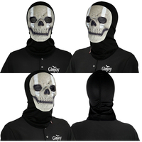 Máscara de Calavera de Látex Natural Completa, Terrorífica, para Fiesta de Halloween, Unisex, Call of Duty Double Line Gris