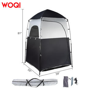 Tente de douche extérieure Woqi pour 1 personne, imperméable, noire, installation rapide, camping, randonnée, plage - Product Image 5