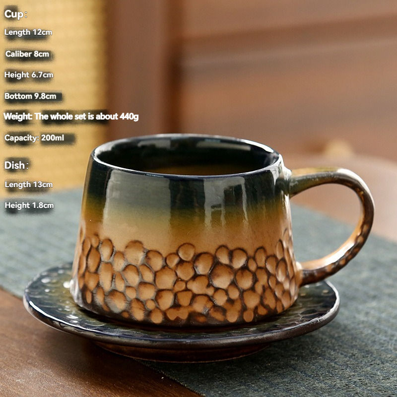 ถ้วยดำ + จานรอง