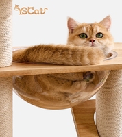 Tour de chat moderne de luxe de haute qualité Grand condo intérieur à plusieurs niveaux de style hamac avec griffoirs en meubles en bois