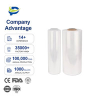 Film d'emballage LLDPE en rouleau jumbo, co-extrusion 7 couches, modifié au métallocène, résistant à l'humidité, souple, transparent, 50m x 50cm, taille personnalisée