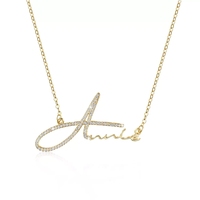 Collar de Diamantes de Acero Inoxidable con Nombre Personalizado, Joyería de Moda para Mujer, Certificado CE de Fábrica