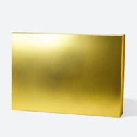 Grande boîte cadeau haut de gamme avec logo personnalisé, papier de carton pliable en or, stratification mate, gaufrage, estampage de feuille d'or et UV pour grande boîte