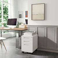 Armoire de classement mobile moderne à 3 tiroirs avec serrure, en métal, pour bureau, école, salon, maison - Formats Lettres/Légal/A4