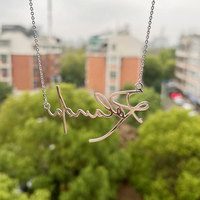 Collier personnalisé avec nom en or QIUHAN OEM, bijoux en zircon, pendentif personnalisé avec initiales
