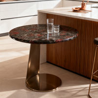 Table basse moderne en métal, design nordique haut de gamme, petite table créative pour la maison, style minimaliste, bordures en marbre naturel de luxe