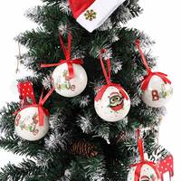 Boule décorative de Noël 75 mm motif dessin animé Bonhomme de neige, Renne, Hibou, à suspendre, pour décoration de mariage, pendentif d'arbre de Noël, ornement de découpage, 75-272