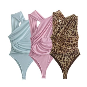 Women Fashion Jumpsuit Sexy <strong>Leopard</strong> Print Sleeveless One Piece Rompers - Product Image 2