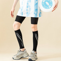 Jingwen Professionnel Sports Compression Jambes Manches Courir Fitness Corde À Sauter Long Leggings Mollet Chaussettes