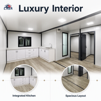 Maison préfabriquée de luxe extensible de 40 pieds - Maisons conteneurs pliables, modulaires modernes à 3 chambres avec design portable