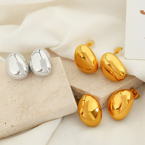 ต่างหูทรงหยดน้ำสไตล์พังก์แบบยุโรปอเมริกัน ชุดสร้อยคอจี้สแตนเลส เครื่องประดับสำหรับทุกเพศรูปทรงวงรีหยดน้ำ - Product Image 2