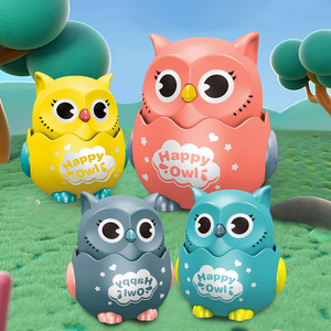 Bemay Toy Press <span class=keywords><strong>and</strong></span> <span class=keywords><strong>Go</strong></span> Toys Cabeza de rotación de 360 grados Animal Cute Cartoon Press Sliding Owl Toy para niños - Product Image 3