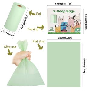 Sacs à déjections canines biodégradables et compostables, écologiques, à marque privée, portables, 4 ou 8 rouleaux, pour l'entraînement - Product Image 1