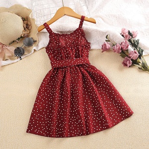 Vestido Rojo sin Mangas con Estampado de Puntos Blancos para Niñas de 4 a 7 Años, Estilo Dulce, Venta al por Mayor de Fábrica de Ropa Infantil - Product Image 2