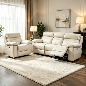 Ensemble de canapés inclinables modernes en cuir marron, luxe, 3+2+1 places, mobilier de salon, fauteuil de <span class=keywords><strong>cinéma</strong></span> à mouvement électrique, canapé de <span class=keywords><strong>cinéma</strong></span> maison - Product Image 5