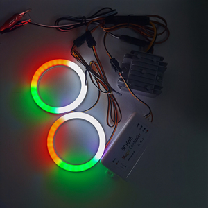 Anneaux halo LED pour voiture, contrôle RF via application ADT, RGBW, effet dynamique, étanches, revêtement en coton, 16 millions de couleurs, 3000 lumens, ajustement universel - Product Image 1