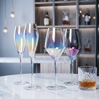 Verres à vin colorés de luxe modernes et vintage, motif ciel étoilé, pour vin rouge et liqueur, en cristal, grande capacité, pour mariage et fête