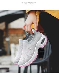 Zapatillas sin Cordones para Mujer Zapatos de Malla Tejida Casuales para Caminar Transpirables Zapatillas tipo Calcetín de Moda para Damas - Product Image 6