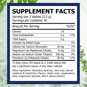 Comprimés à croquer d'électrolytes hydratants à action rapide, saveur baies mélangées, avec potassium pour favoriser la récupération, à prix réduit - Product Image 2
