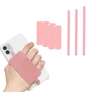 Suporte de cartão de silicone em forma de C, alça de dedo para celular, clipe para celular, suporte de alça de celular, clipe de alça para celular