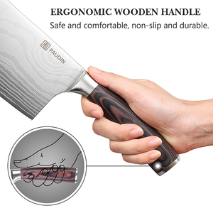 <span class=keywords><strong>Coltello</strong></span> da Chef Ultra Affilato in Acciaio Inox da 7 Pollici con Manico in Legno <span class=keywords><strong>per</strong></span> Tagliare Carne e <span class=keywords><strong>Verdure</strong></span> - Product Image 5
