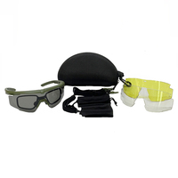 Lunettes de tir tactiques avec 3 lentilles balistiques interchangeables, anti-buée, anti-impact, protection des yeux, lunettes de sécurité