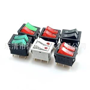 Interrupteur à double bascule KCD3 16A 250V en plastique PA66 avec voyants lumineux pour montage mural - Product Image 4