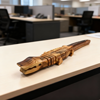 El Mejor Regalo, Tallado en Madera de Animales, Cocodrilo, Artesanía en Madera, Figuras de Animales Talladas, Adornos de Animales de Madera
