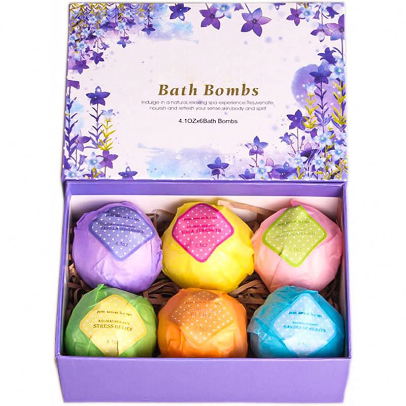 Wholesale Private Label Gift Box Packaging Natural Handmade Bath Bombs