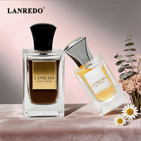 Flacon de parfum carré en verre de luxe 50ml 100ml avec boîte cadeau personnalisée et bouchon haut de gamme |   Ensemble de flacons vaporisateurs de parfum vides