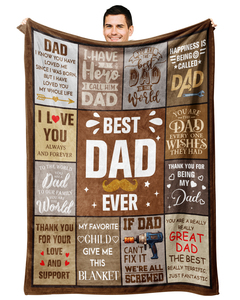 Manta personalizada para el mejor papá, estilo clásico con estampado vintage, regalo para el Día del Padre - Product Image 1